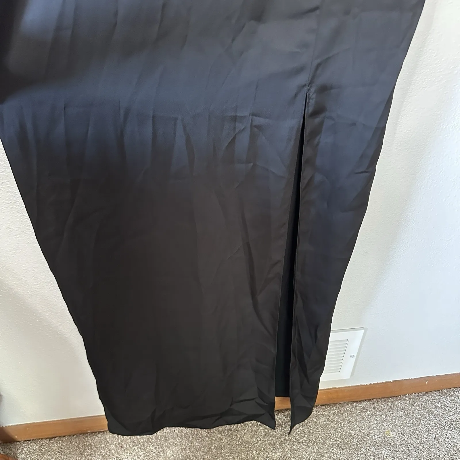 NEW AZAZIE Nessi Stretch Satin Dress Black Formal Maxi‎ Gown Bridesmaid Size A10 - Image 3