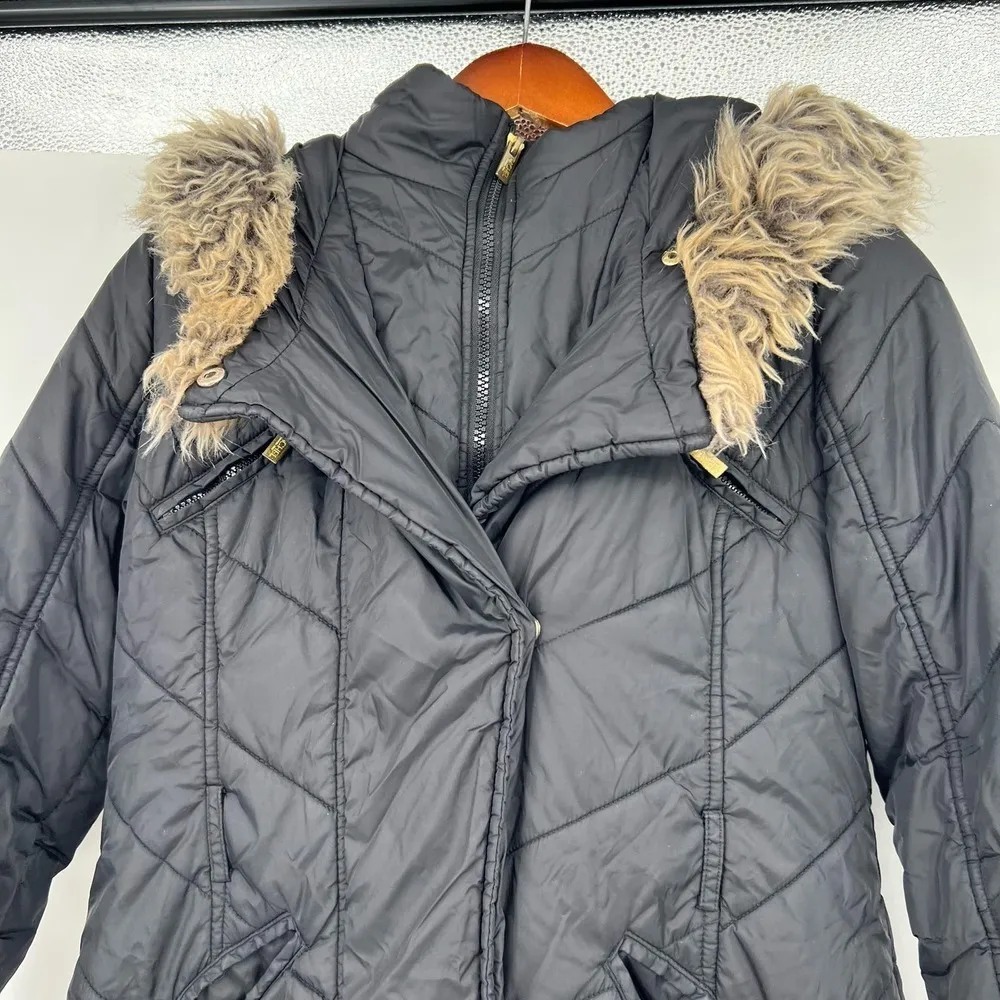 Rachel Roy Faux Fur Hood Winter Coat Black Puffer Jacket Women’s size XS - Image 5