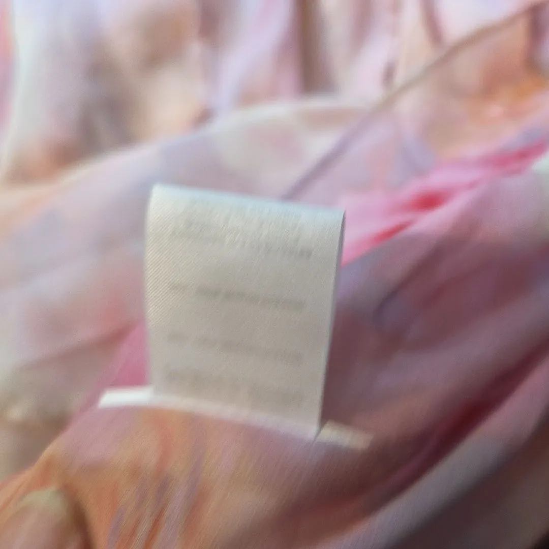 FOR LOVE AND LEMONS BEATE RUFFLE PINK MAXI DRESS IN BLURRED ROSE PRINT S - Image 10