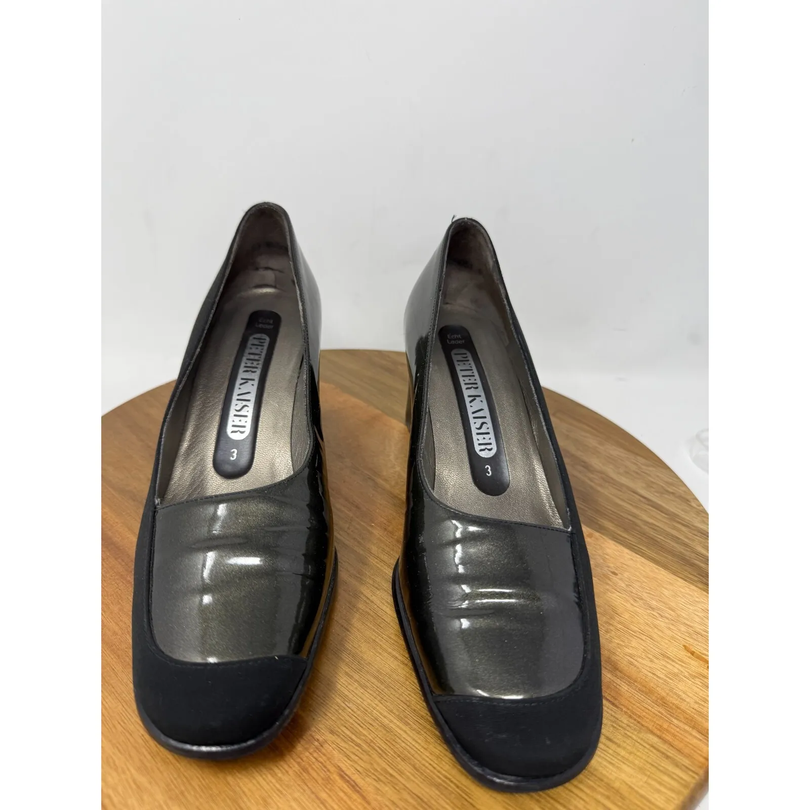 Peter Kaiser‎ Pumps Womens Colorblock Black Patent Leather Block Heel Size 5.5 3 - Image 7