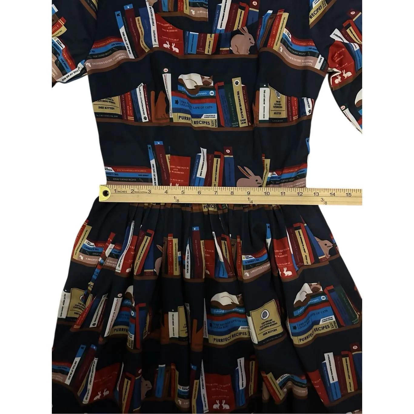 NWT Collectif Vintage London Amber Lea Book Shelf Swing Dress Navy Size 4 Blue - Image 5