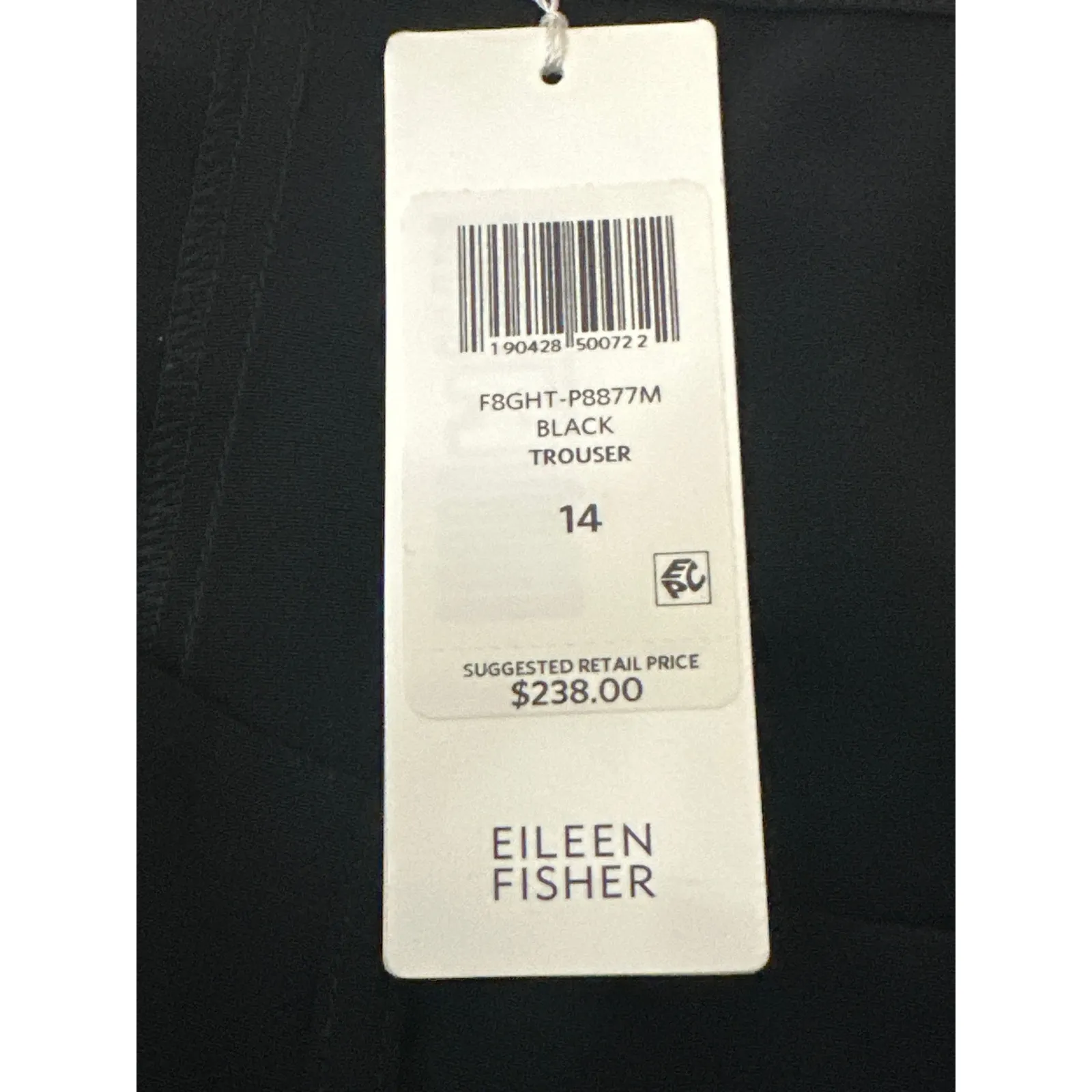Eileen Fisher NWT Black Crepe Tencel Dress Pants Size 14 - Image 10