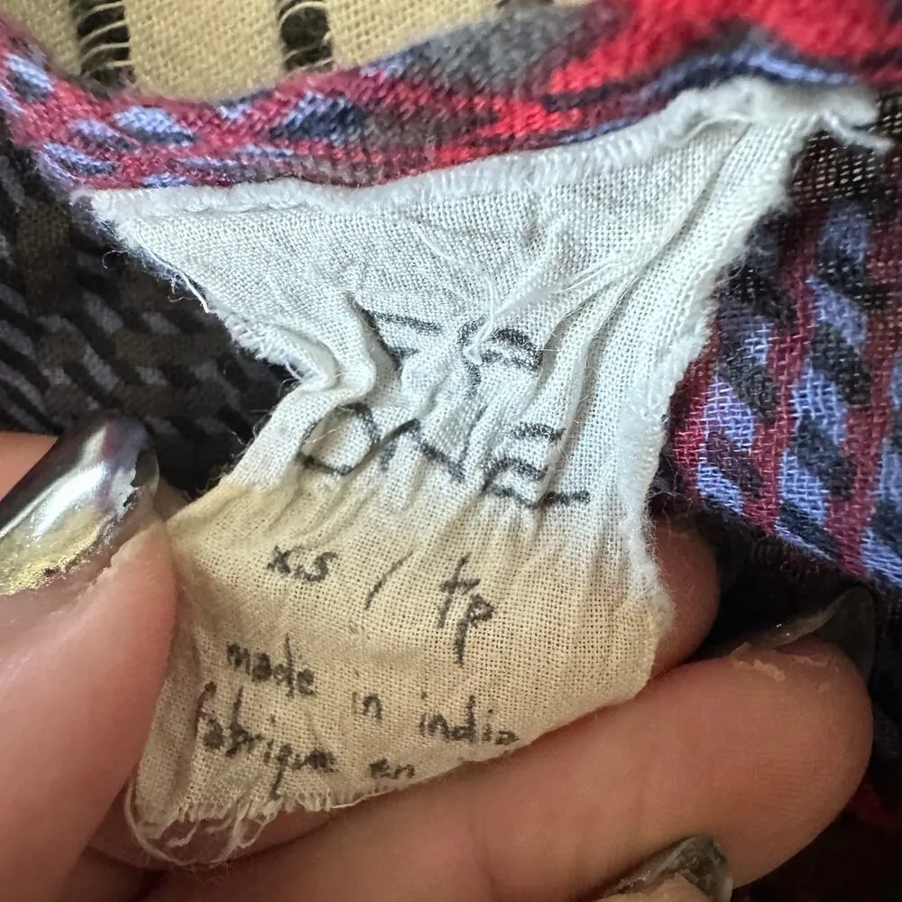 FREE PEOPLE | FP One Sadie Plaid Lightweight Cotton Belted Dress | Extra Small - Image 7