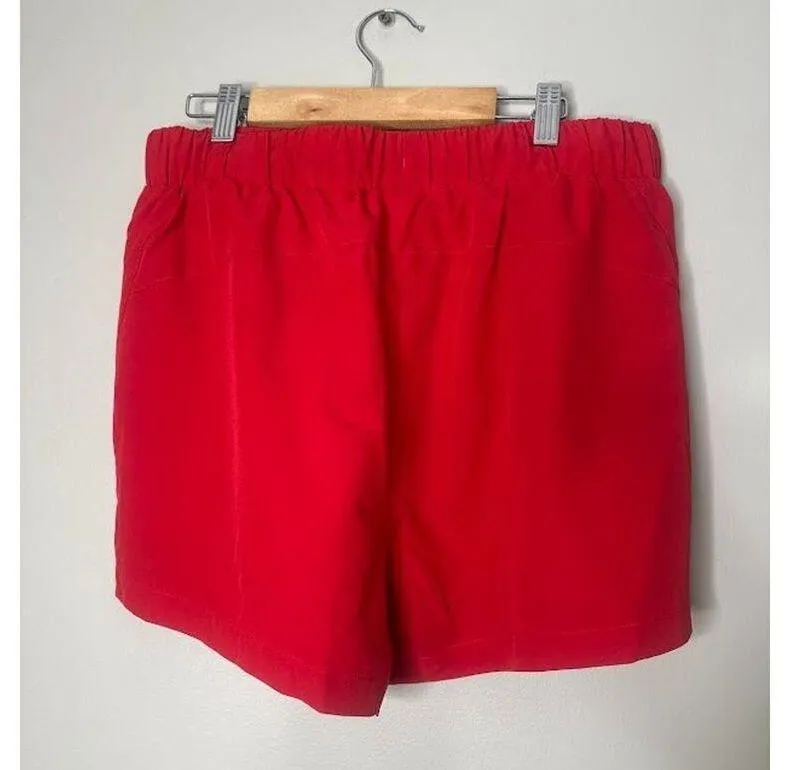 Halara Red Shorts Womens Large Drawstring 3" Pockets Athletic Active Running - Image 3