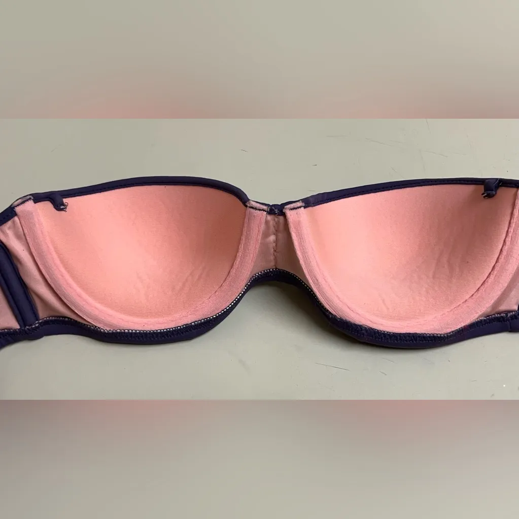 Victoria's Secret Size 32A Purple Padded Strapless The Flirt Bandeau Bra - EUC - Image 3