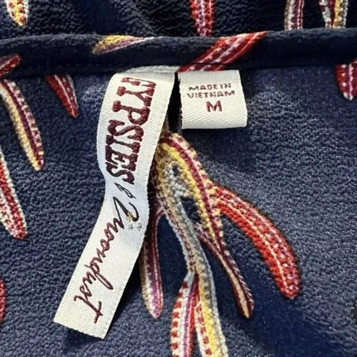 GYPSIES & MOONDUST‎  Navy On/Off Shoulder Rainbow Cactus Print Dress NWOT Medium - Image 8