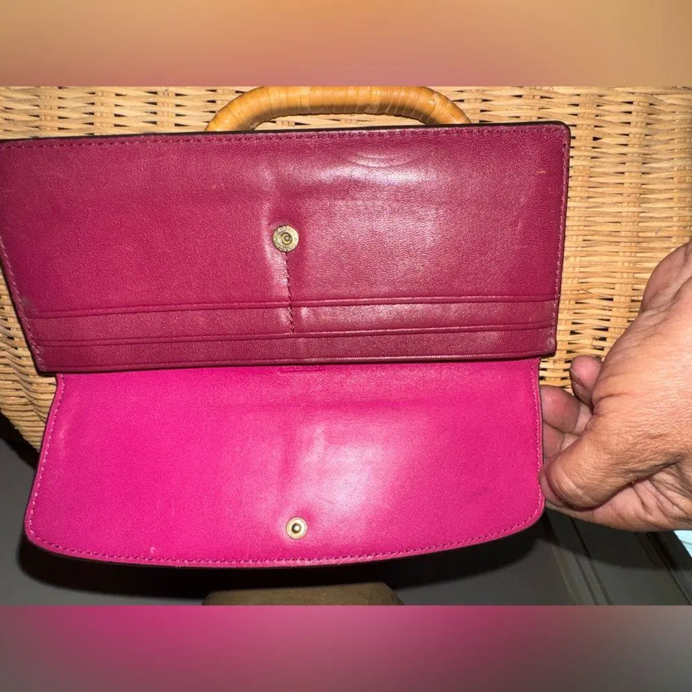 Coach Women's Burgundy/Berry Slim Clutch Wallet - Image 3