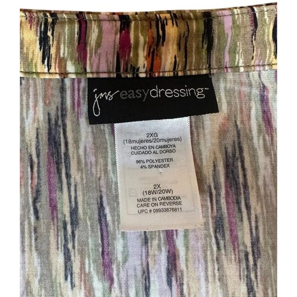 Just My Size Top 2X Easy Dressing Top Blouse Shirt Abstract Print Cool Fabric - Image 6