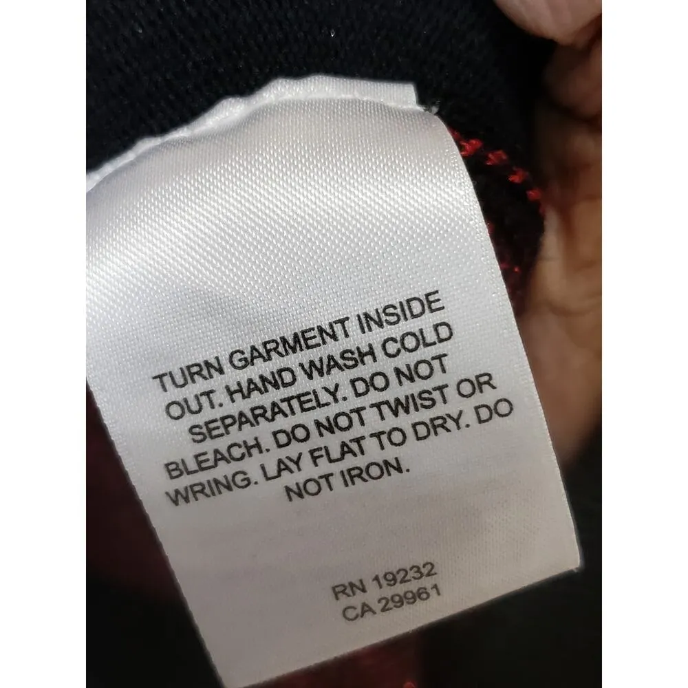 ALFRED DUNNER Cardigan Sweater Womens Large Black & Red Long Sleeve Round Neck - Image 6