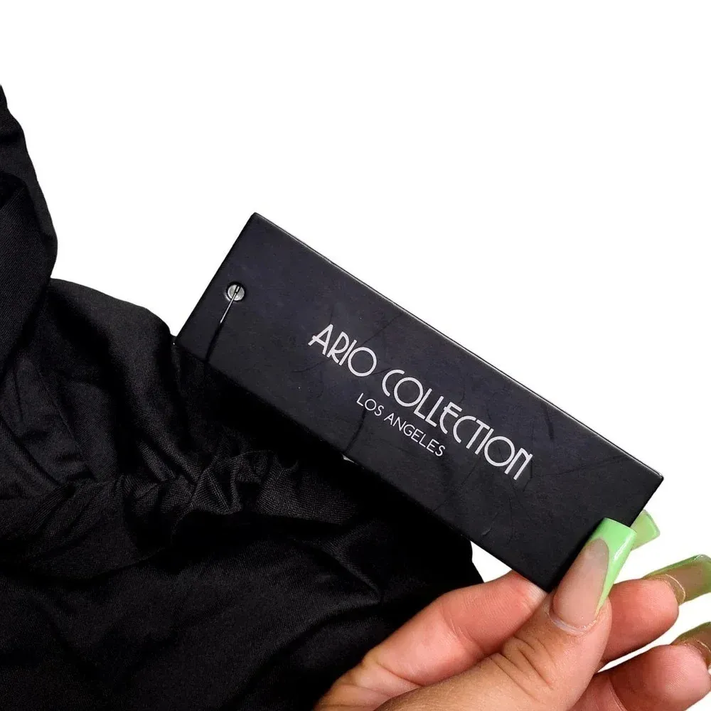 Ario Collection Black Halter Ruched Mini Dress Size M - Image 3