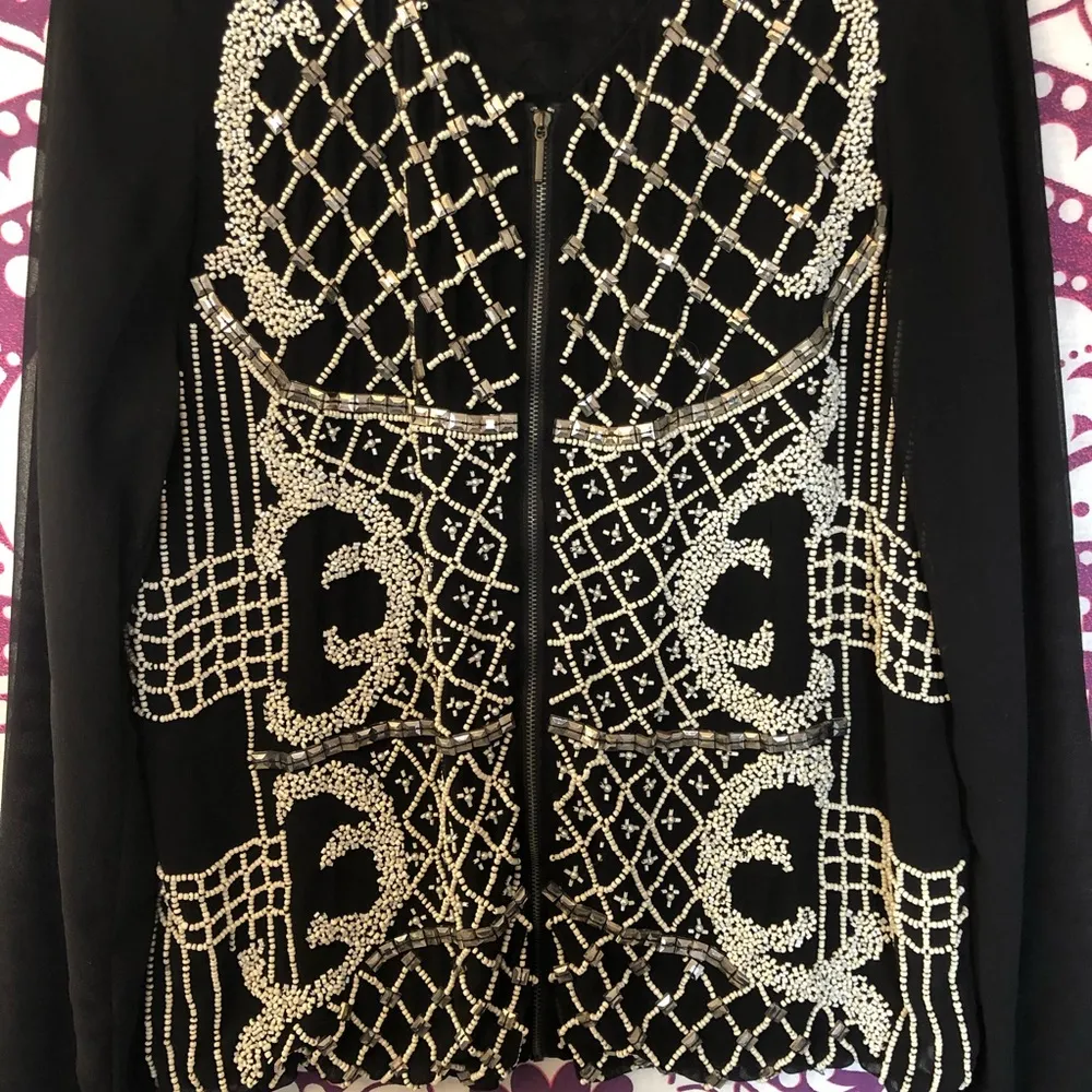 Rare HTF Zara   Beaded Bomber Jacket - Image 4