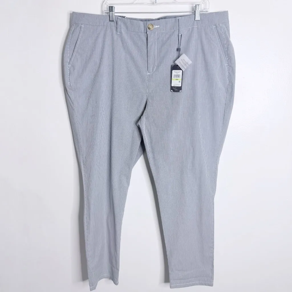 NWT Tommy Hilfiger Women's Blue White Hampton Pinstripe Chino Pant Slim‎ 18W - Image 2