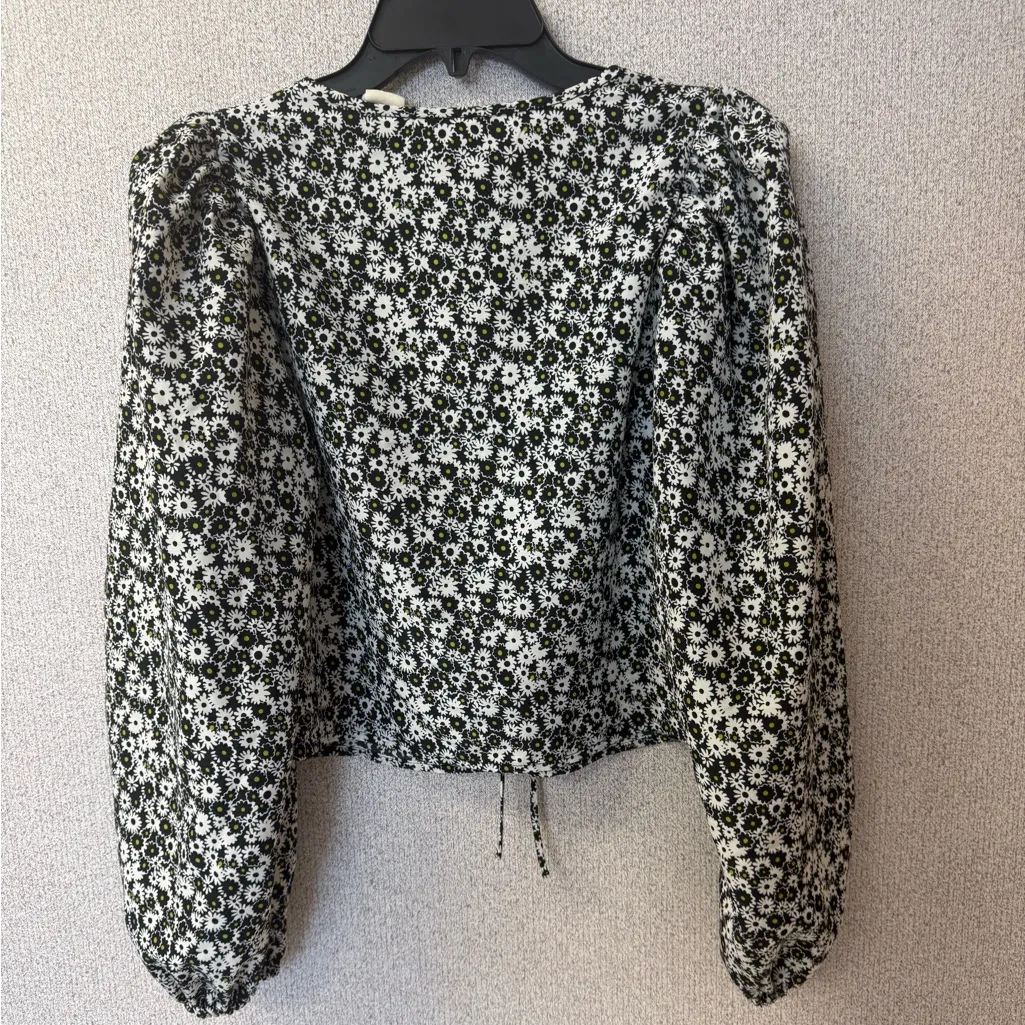 Levi’s Womens Size Small Embry Tie‎ Front Long & Puffy Sleeves Crop Floral Top - Image 4