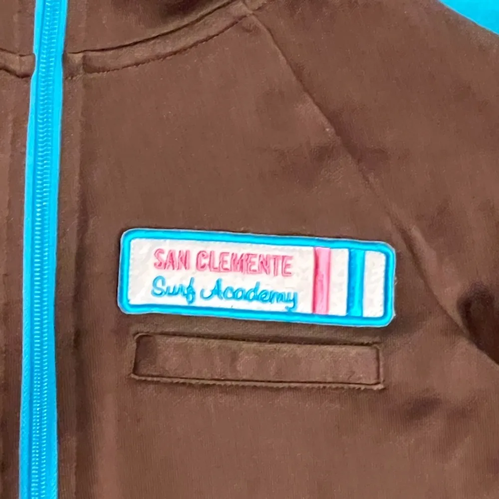 Hollister Women’s Size Small Track Jacket Brown San Clemente Surf Academy - Image 2