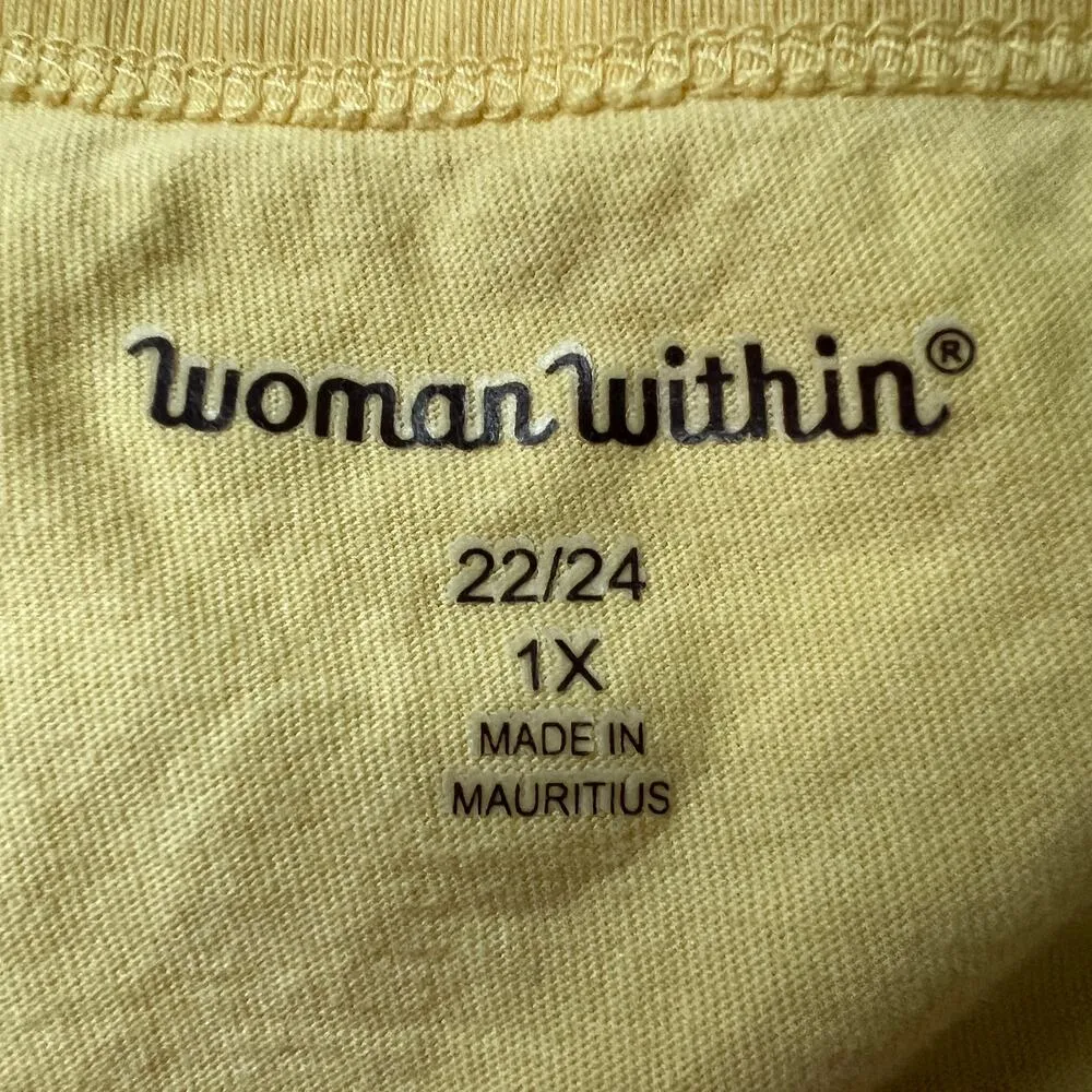 Woman Within T-Shirt 1X 100% Cotton Relaxed Comfort Breathable Everyday Wear - Image 5