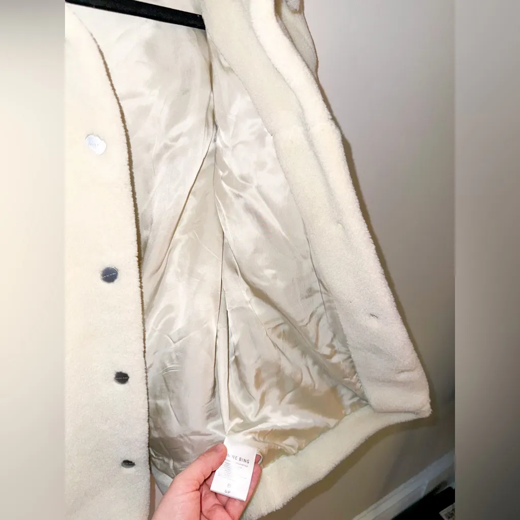Anine Bing shearling oversized jacket ivory small teddy shacket - Image 13