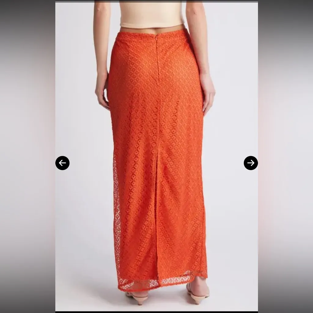 ASOS Vibrant Orange Maxi Skirt Size M - Image 4
