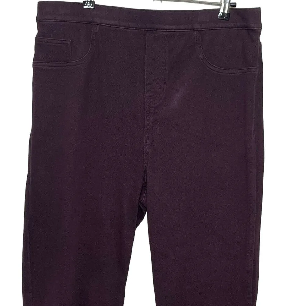 SPANX Jean-ish Ankle Leggings Pull On Jeggings Maroon 20018S Womens Tall Size 1X - Image 2