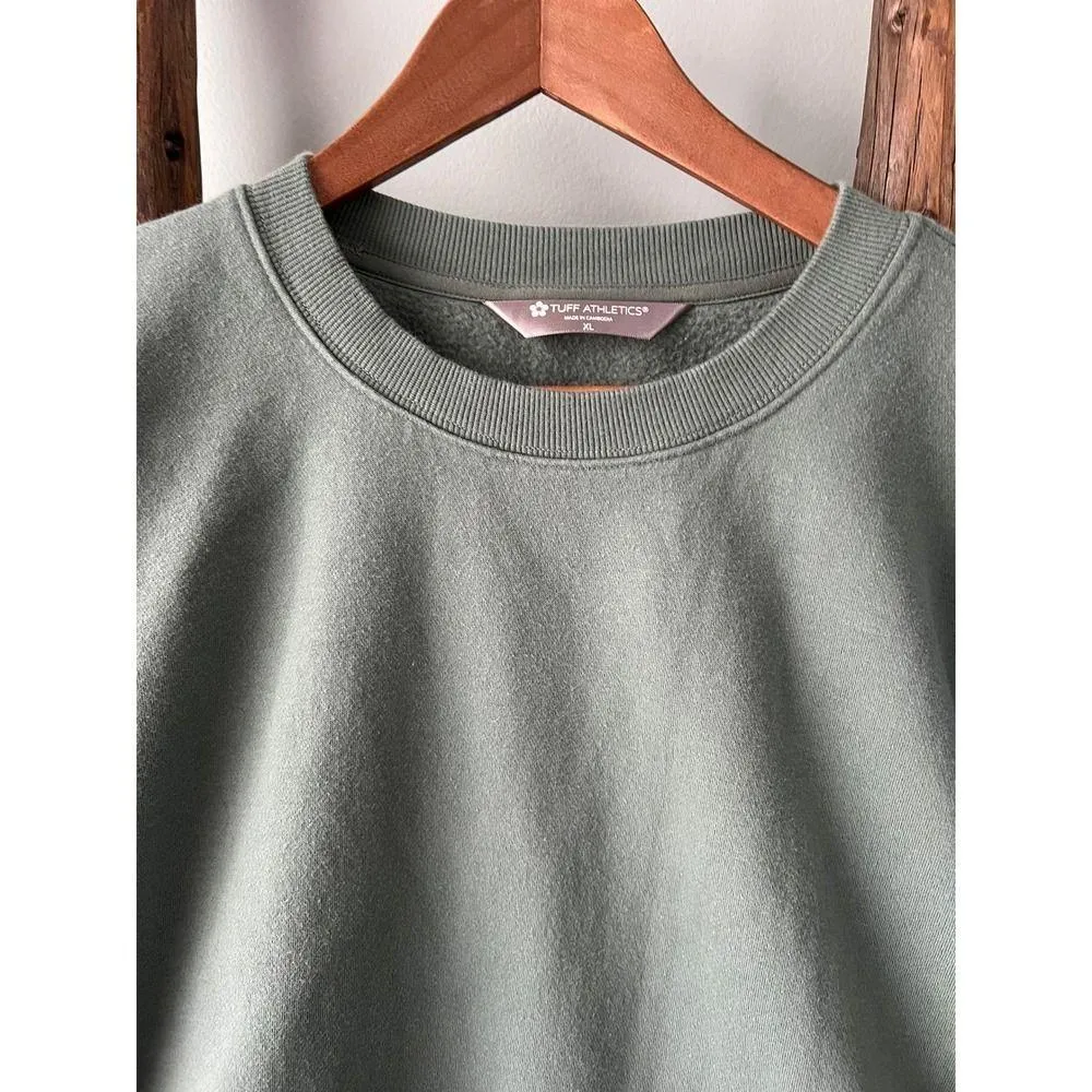 Tuff Athletics Sweatshirt Oversized Pullover Comfy Athleisure Green XL - Image 4