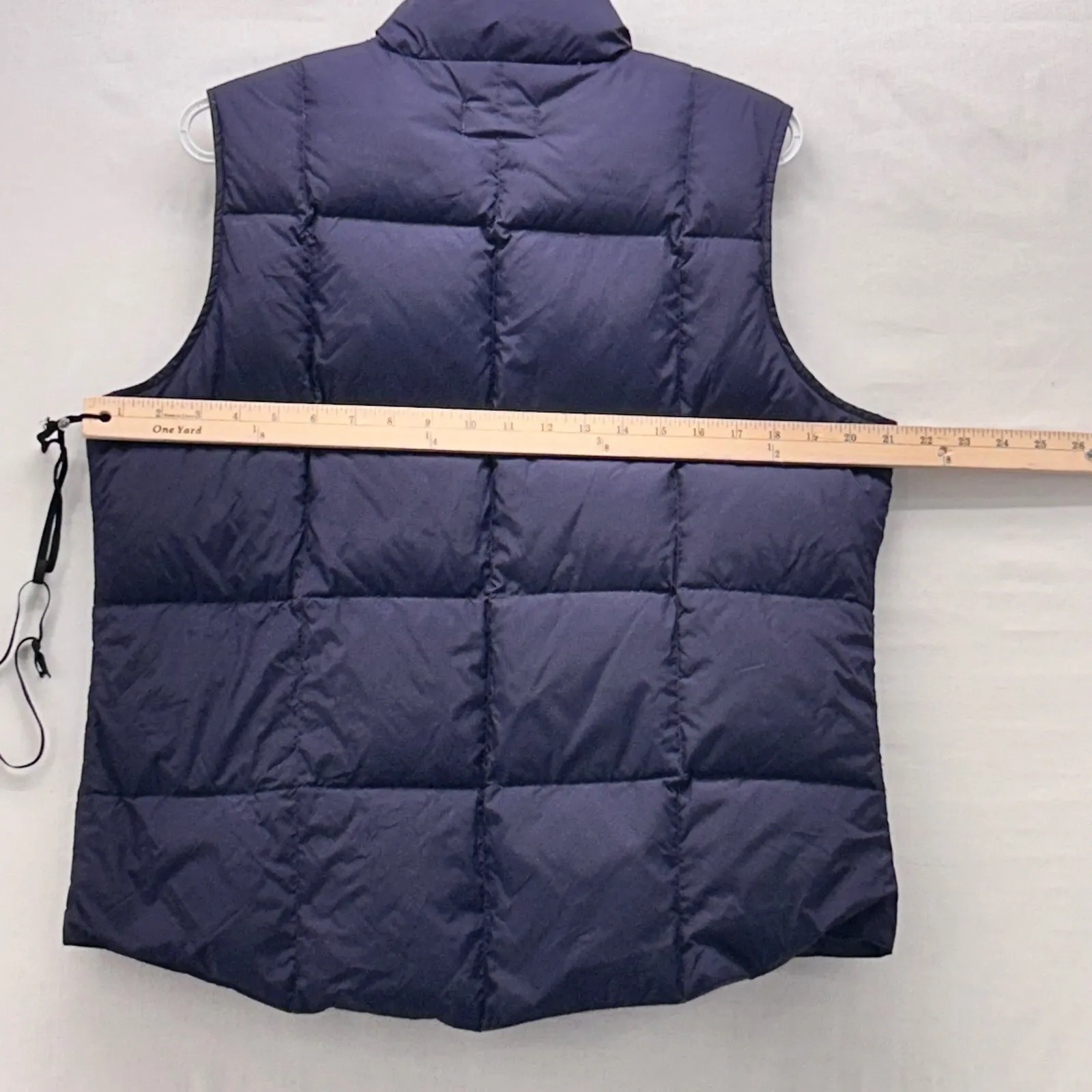 Lands End Down Puffer Quilted Vest Navy Blue Medium - Image 10