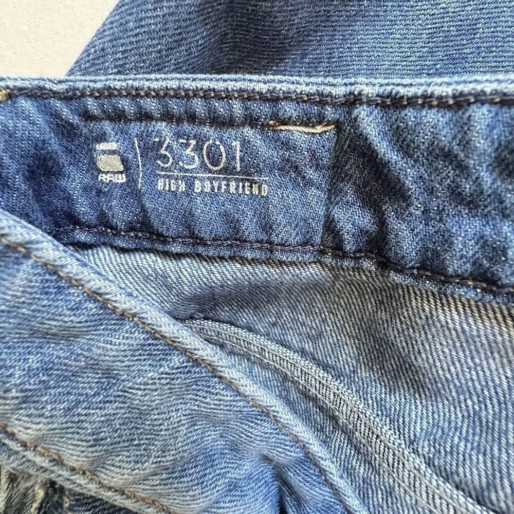 G-Star Raw 3301 High Boyfriend womens luxury casual comfortable Jeans Size 27 - Image 14