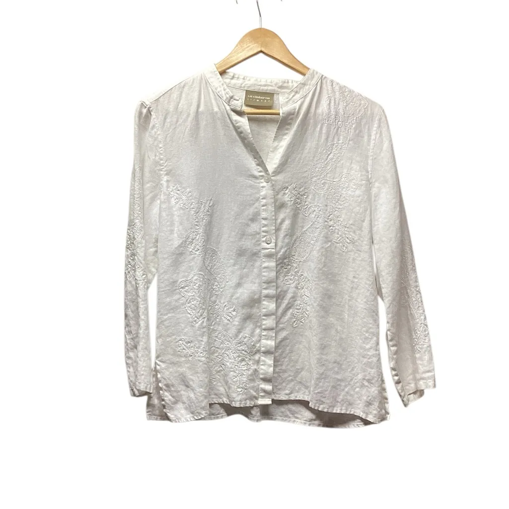 Liz Claiborne linen blouse. Size Medium - Image 2