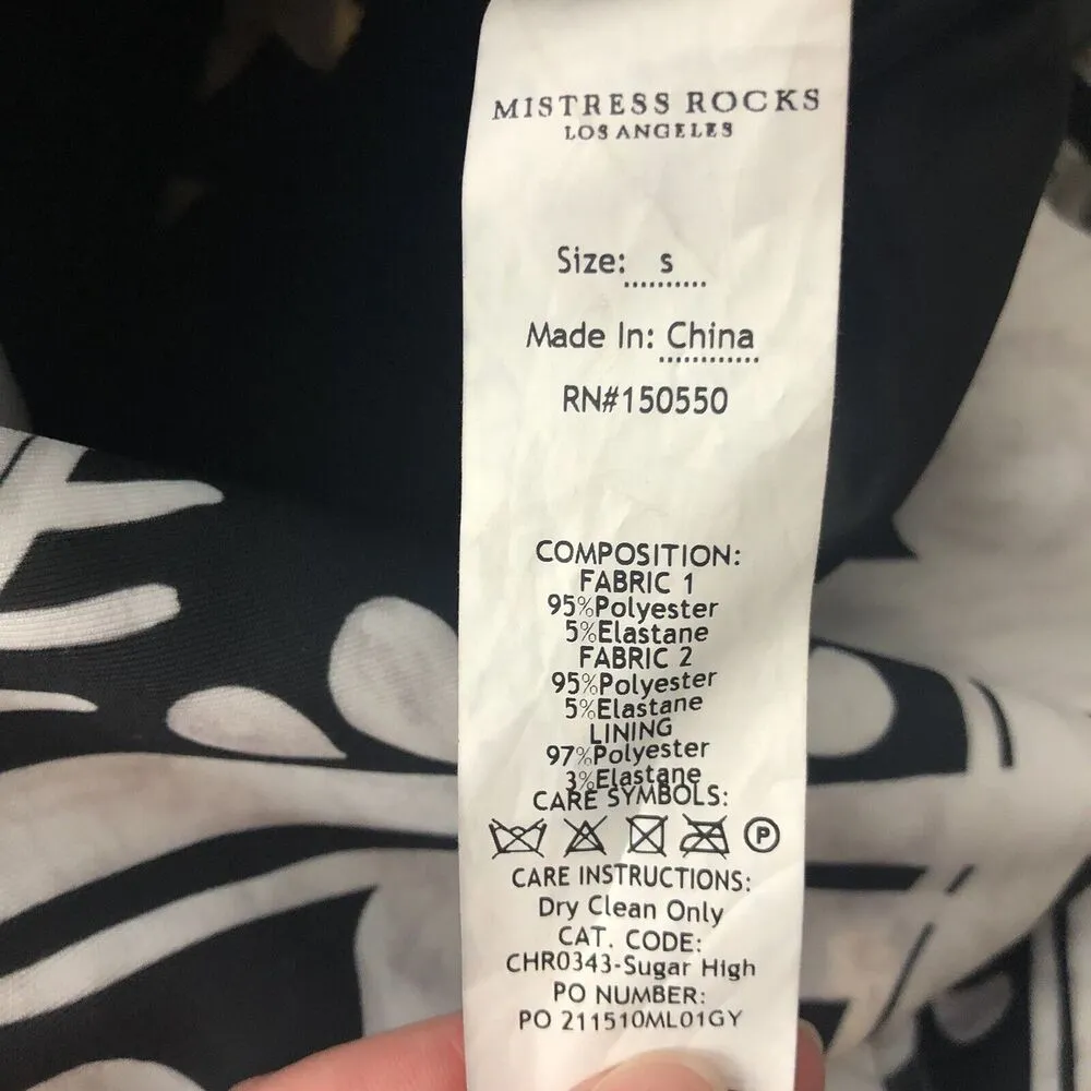 Mistress Rocks  Black White Sugar High Bomber Jacket Size Small - Image 6