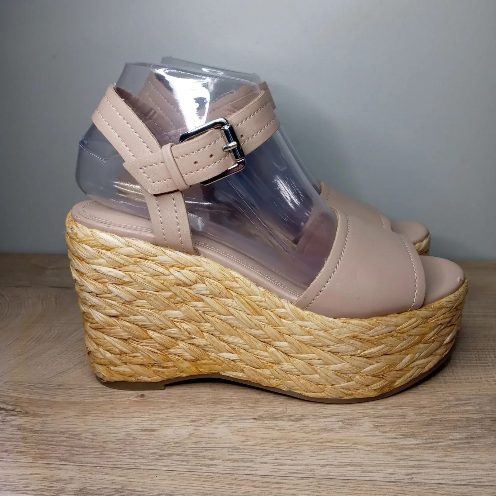 Marc Fisher Sandals Womens Lite Latte Platform Espadrille Burain Wedge Size 7.5M - Image 2