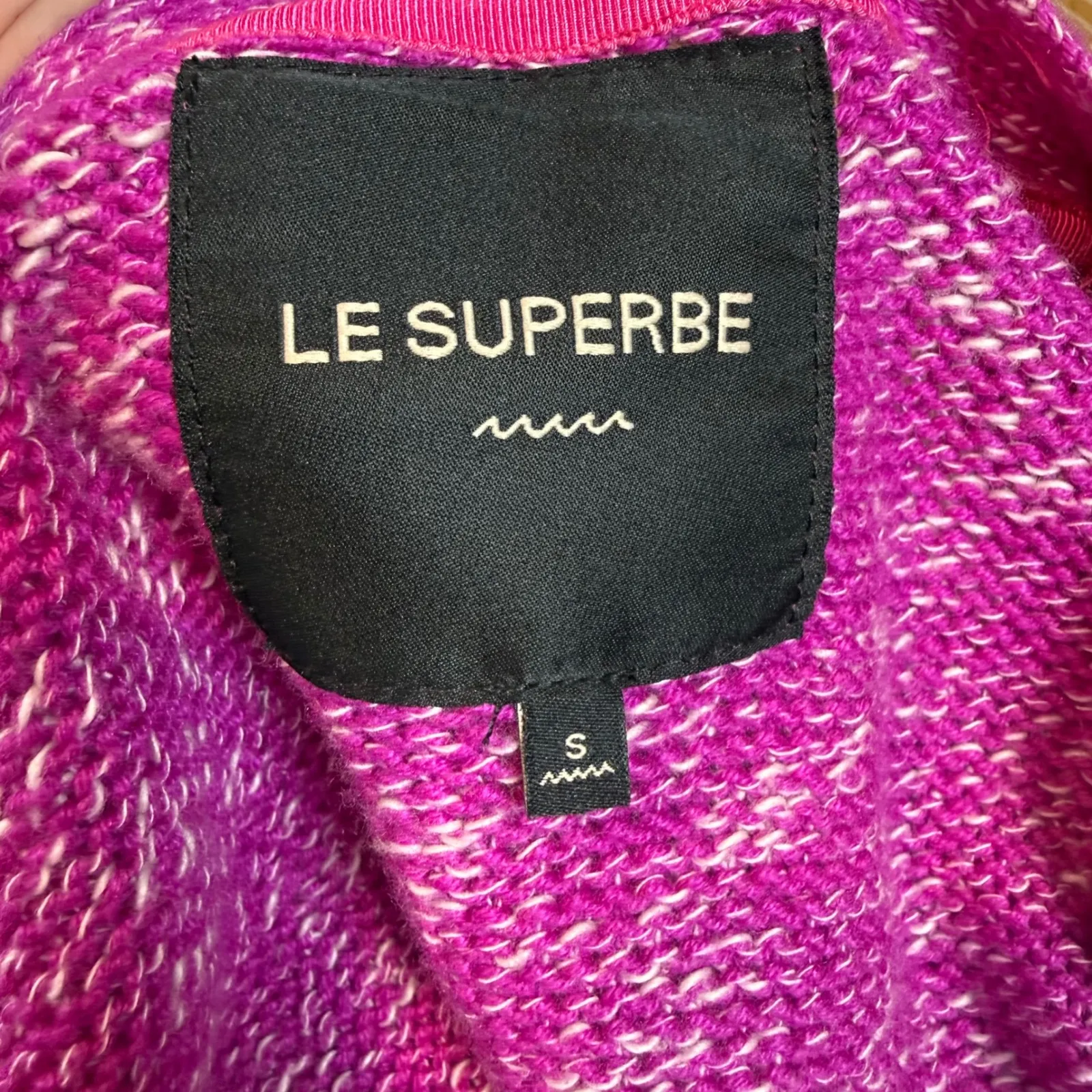 Le Superbe Silk Cashmere Cardigan Sweater Fuchsia Purple Size Small‎ - Image 7