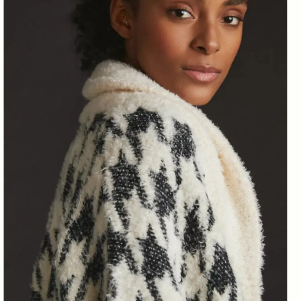 By Maeve  One Size Houndstooth Open Front Shawl Cardigan sz OS - Image 3