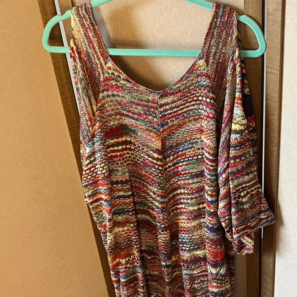 Faded Glory Women's Colorful cold shoulder Knit Sweater 2x - Image 7