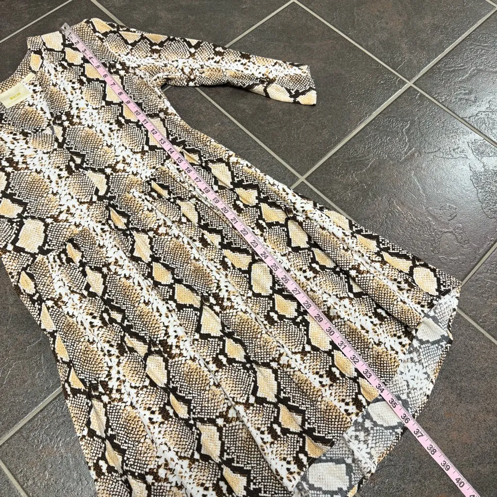 Anthropologie Maeve Juno Snake Print Button Down Long Sleeve Shirt Dress Medium - Image 11