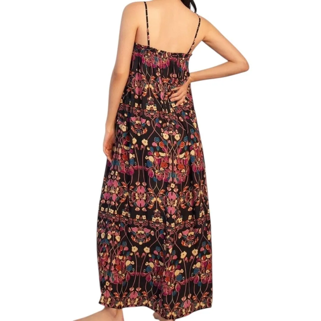 Anthropologie Sleeveless Quilted Floral Maxi Dress Size XS Bohemian Boho Peasant - Image 2