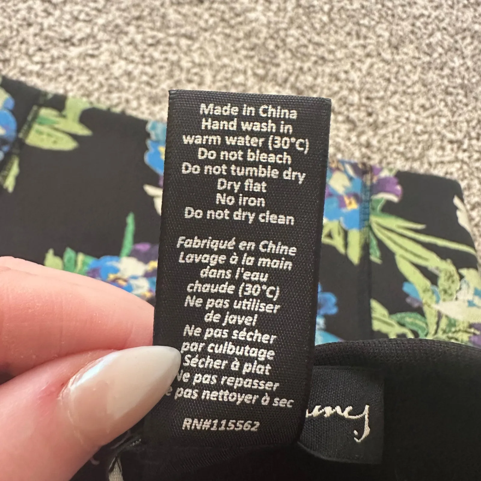 Elizabeth & James black, green & blue floral scuba mini skirt size XS - Image 5