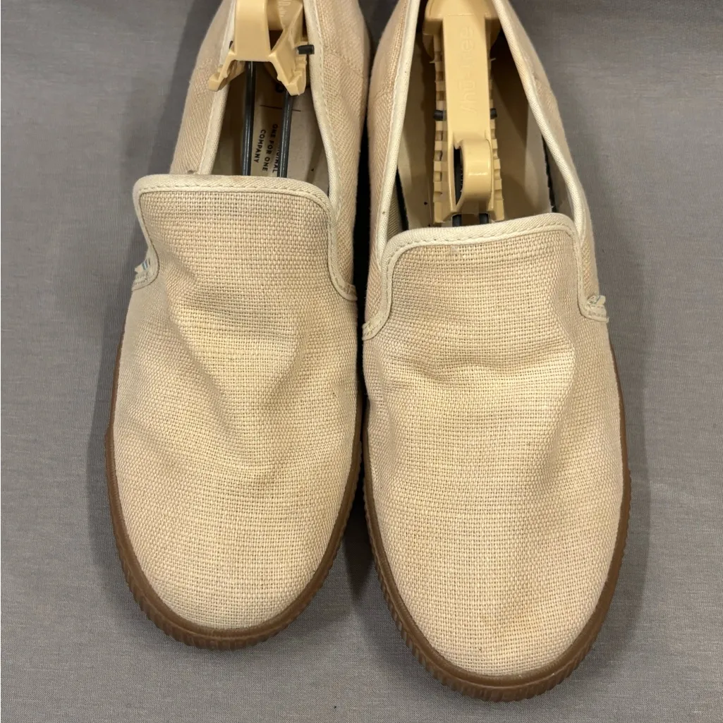 Toms Cream Slip-On Loafers size 9 women’s Clemente canvas material natural - Image 2