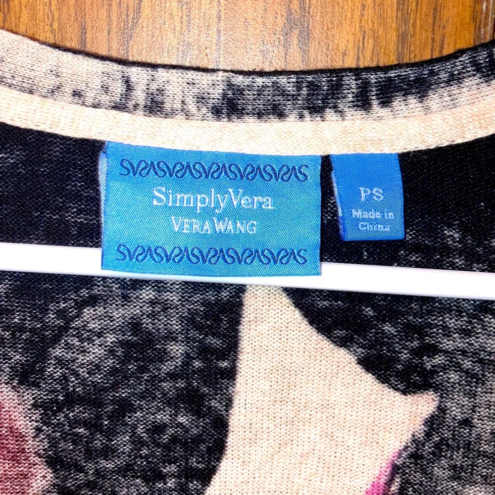 Vera Wang Multicolor Floral Cardigan Lightweight Button Sweater Size Sm Petite - Image 3