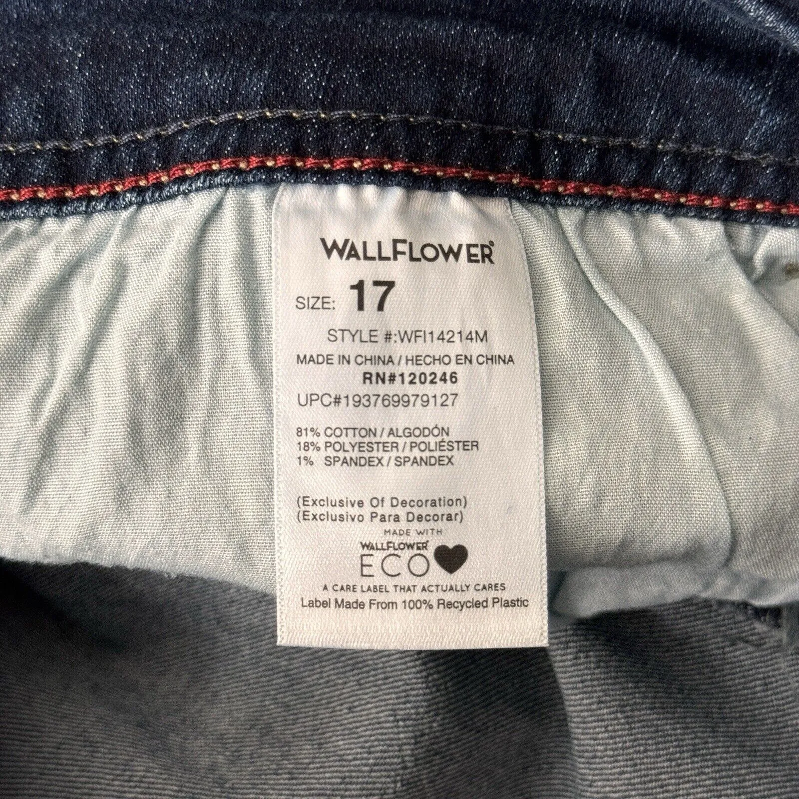 Wallflower Jeans Women 17 33 Blue Luxurious Curvy Fit 23.5" Crop Casual Everyday Size undefined - Image 9