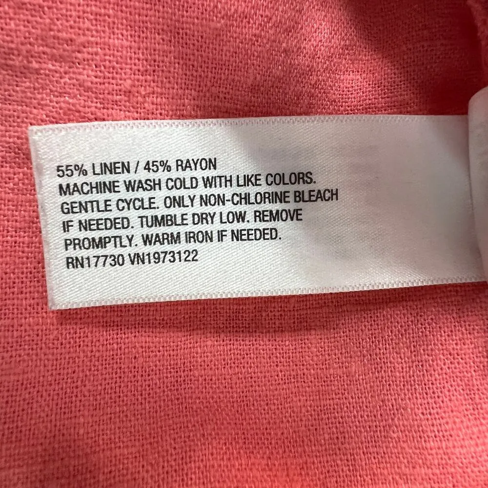 Universal Thread Linen Blend Romper Womens 14 Vacation Beachy Coastal Nautical - Image 8