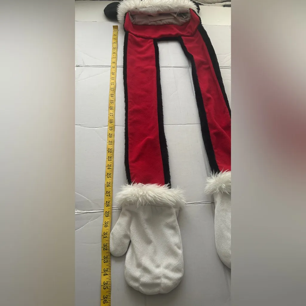 Disney Parks Mickey Mouse Santa Hat/Scarf/Gloves All in One-Plush - Image 10