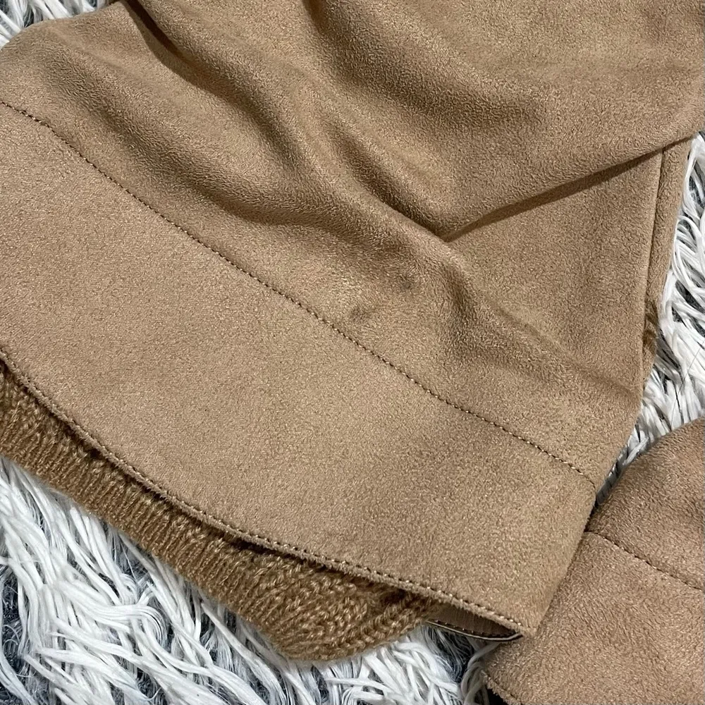 suede ruched tan tall heel boots sweater cuffs women Size 10 - Image 3