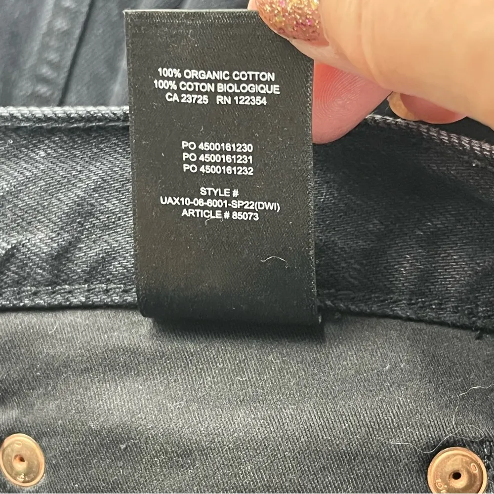 Aritzia Denim Forum The BF High Rise Loose 28L SZ 26 Black Denim Jean Button Fly - Image 12