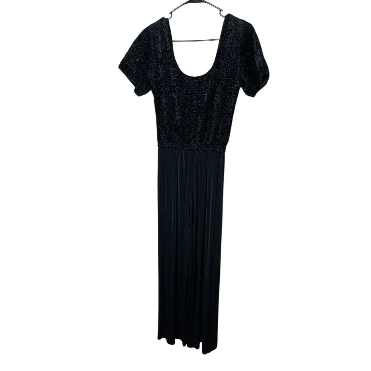 Vintage Pipe Dreams 90s Black Short Sleeve Wide Leg Jumpsuit Size Small - Image 8