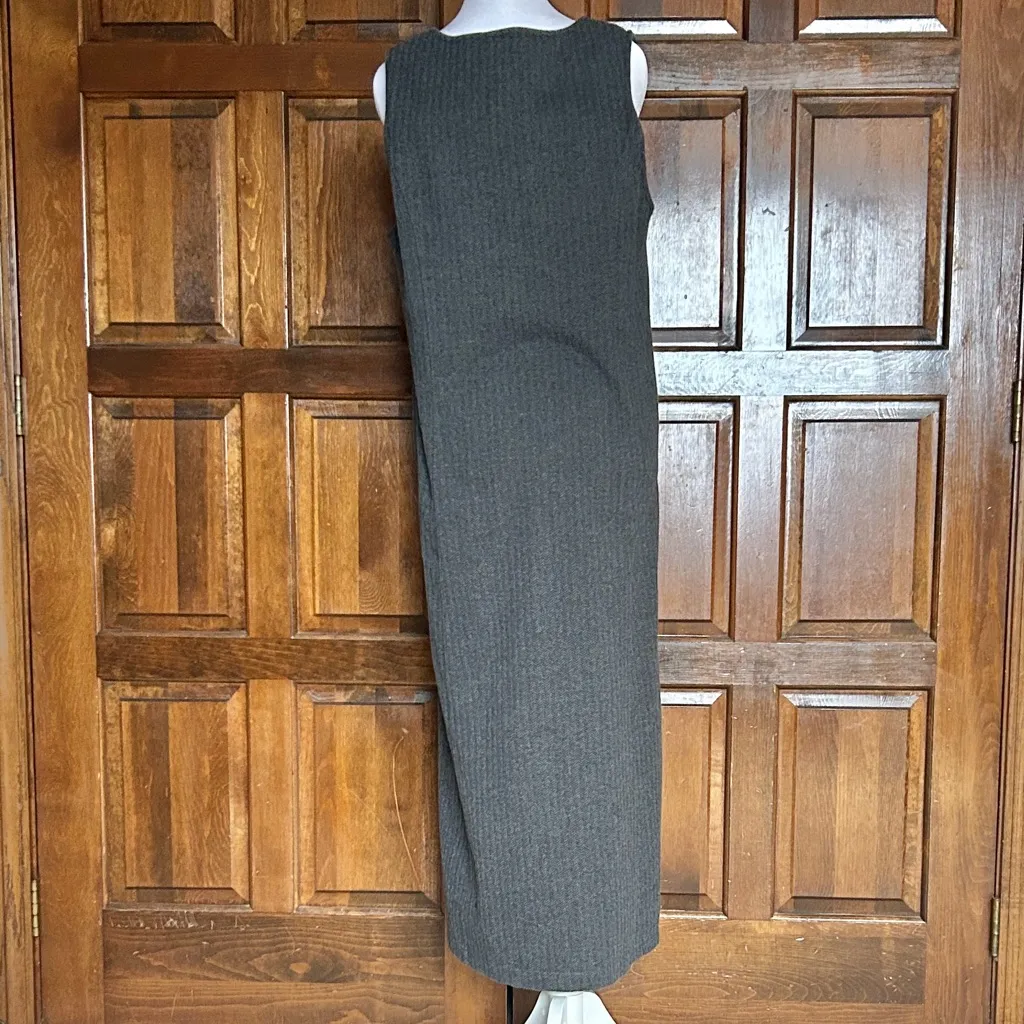 Vintage Lands’ End 90s Houndstooth Cotton Midi Dress Sleeveless Size M - Image 8