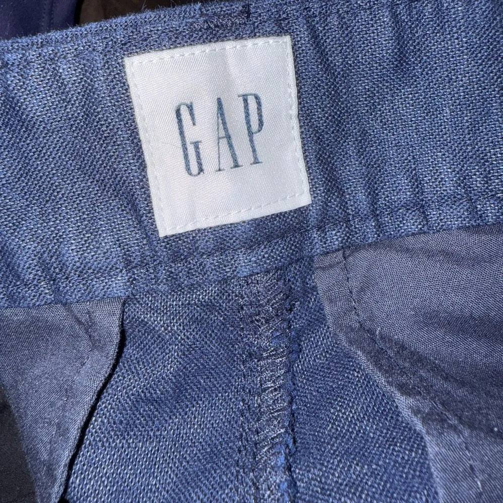 GAP Women’s Sz 2 High Rise Pleated LINEN Wide-Leg BOHO Trouser Navy Blue Pants - Image 5
