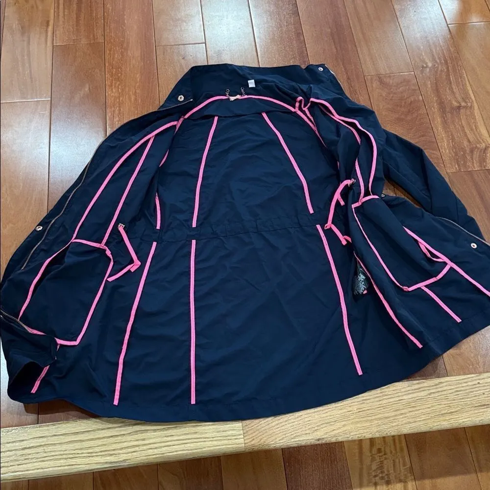 Ted Baker Dark Blue Waist Draw String Trench Coat size 0 - Image 6