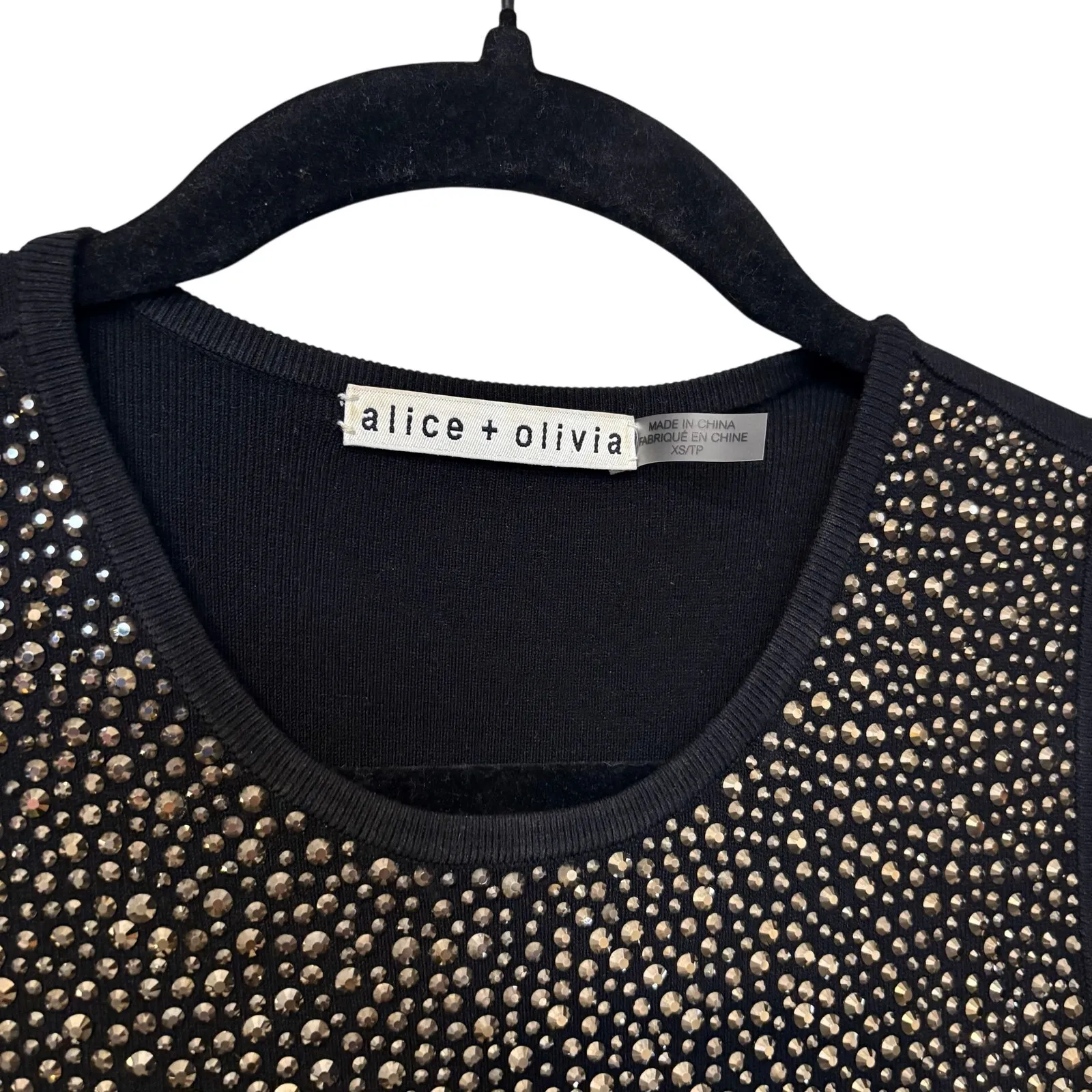 Alice + Olivia Black Silver Darina Embellished Mini Dress Size XS - Image 5