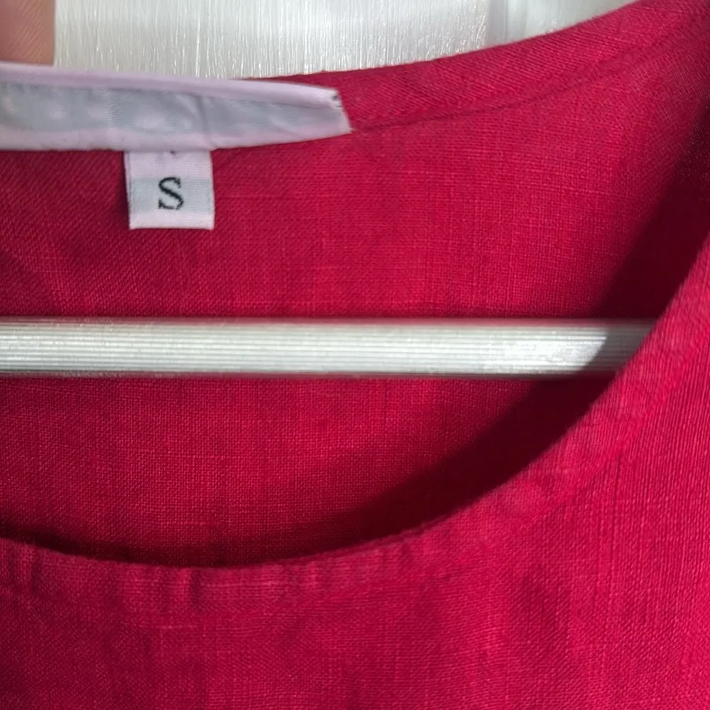 Bryn Walker 100% Linen Bright Pink Oversized Casual Dress W1257 Sz S - Image 6