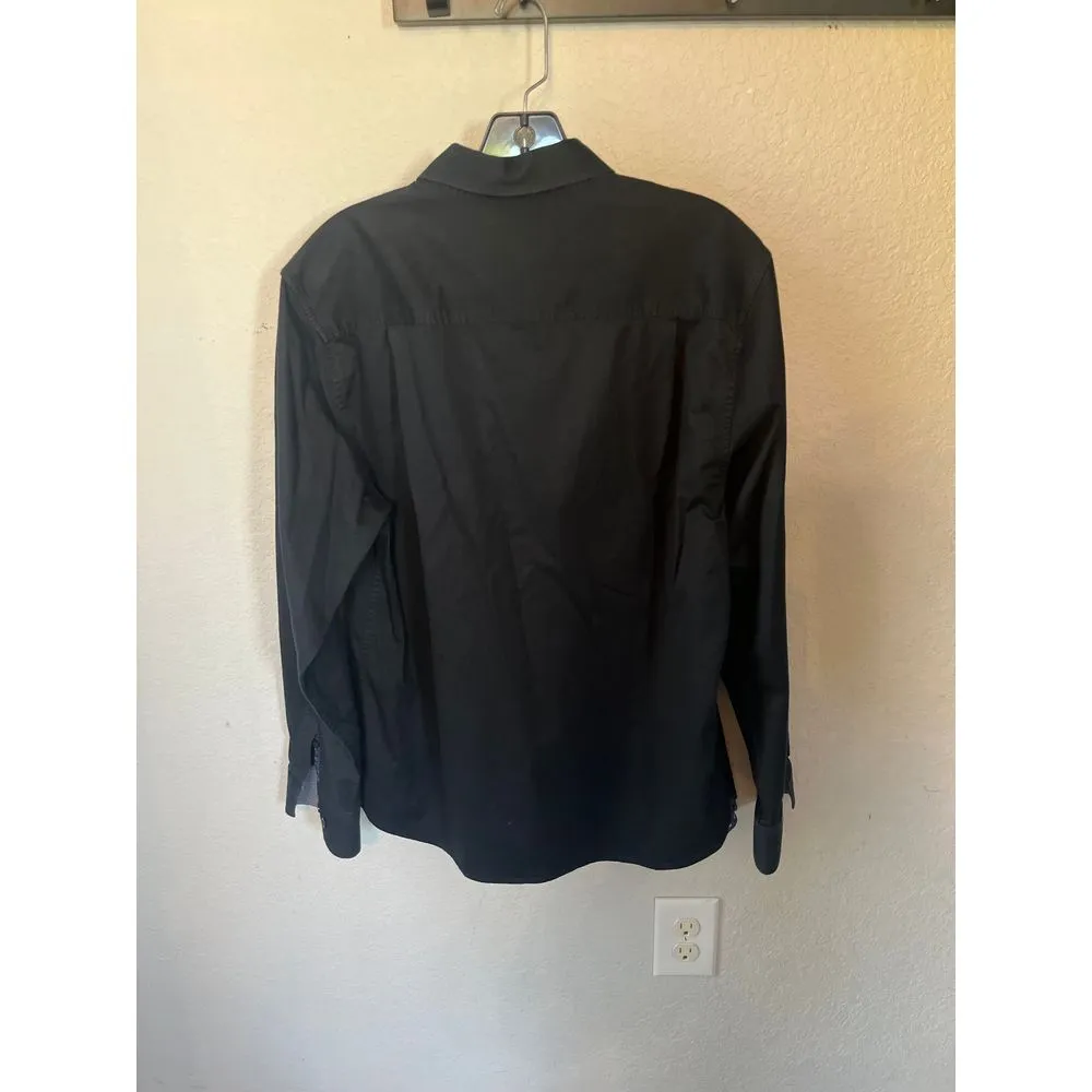 Women's SP Tommy Bahama‎ long sleeved button down black top - Image 3