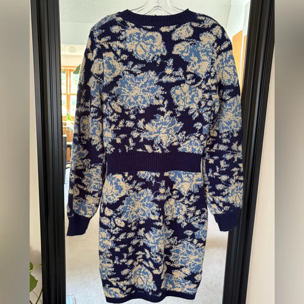 LOST + WANDER Blue Rosette Sweater Dress - Image 7