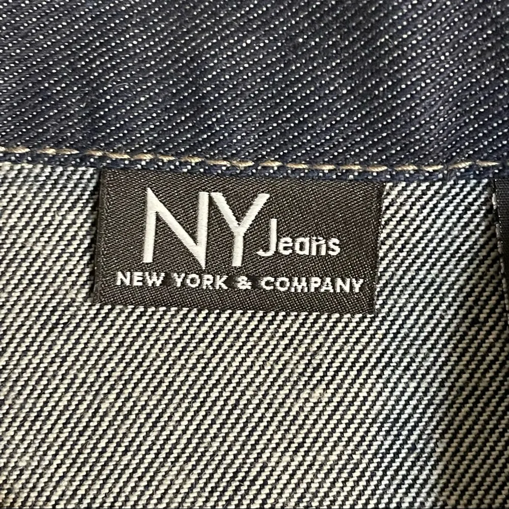 New York & Company Jean Jacket Blue Size XL - Image 9